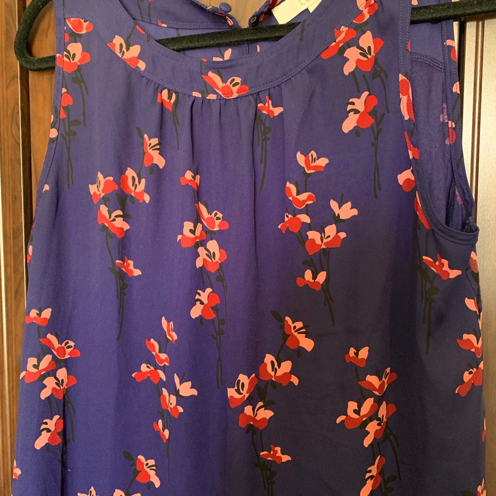 Sleeveless loft mixed media top